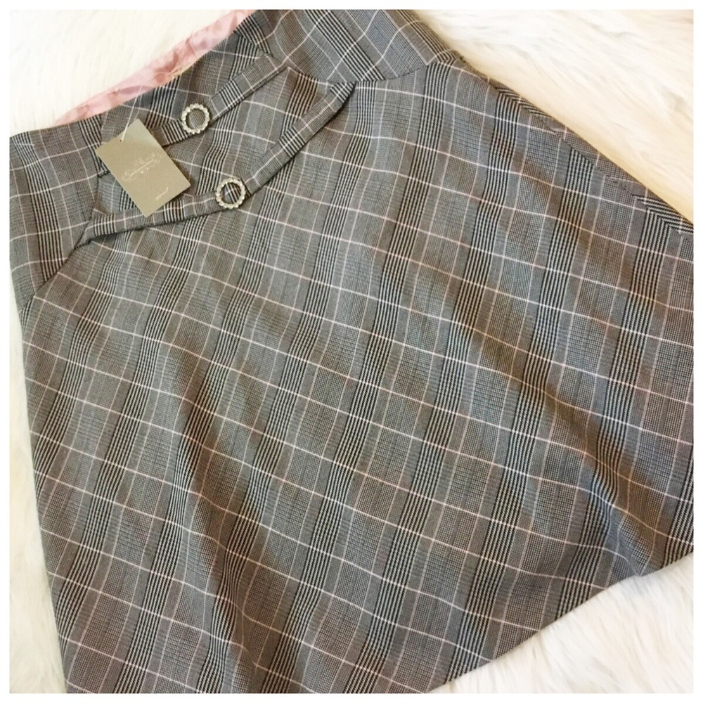 Anthropologie Elevenses Plaid Skirt